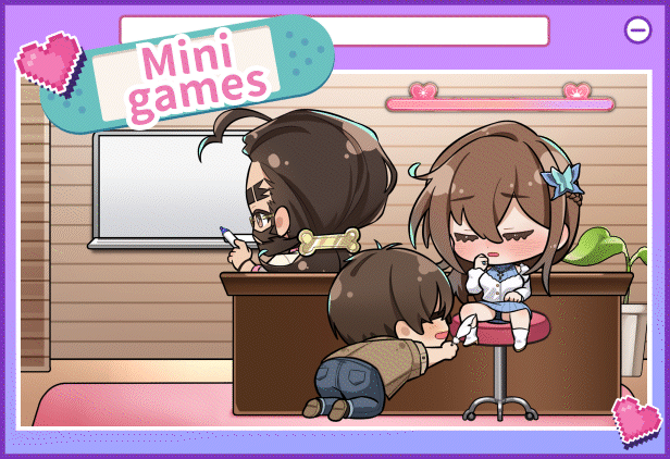 Menu pilihan mini game dalam V-LOVER!