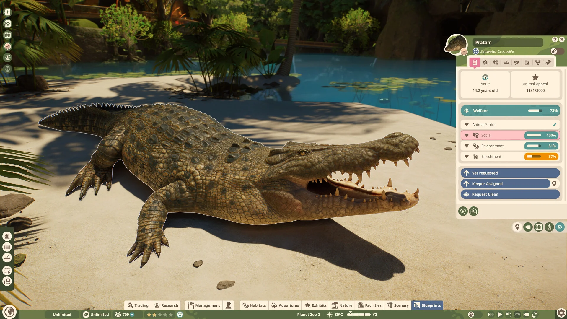 ภาพหน้าจอการสร้างสวนสัตว์ใน Planet Zoo 2 Mobile