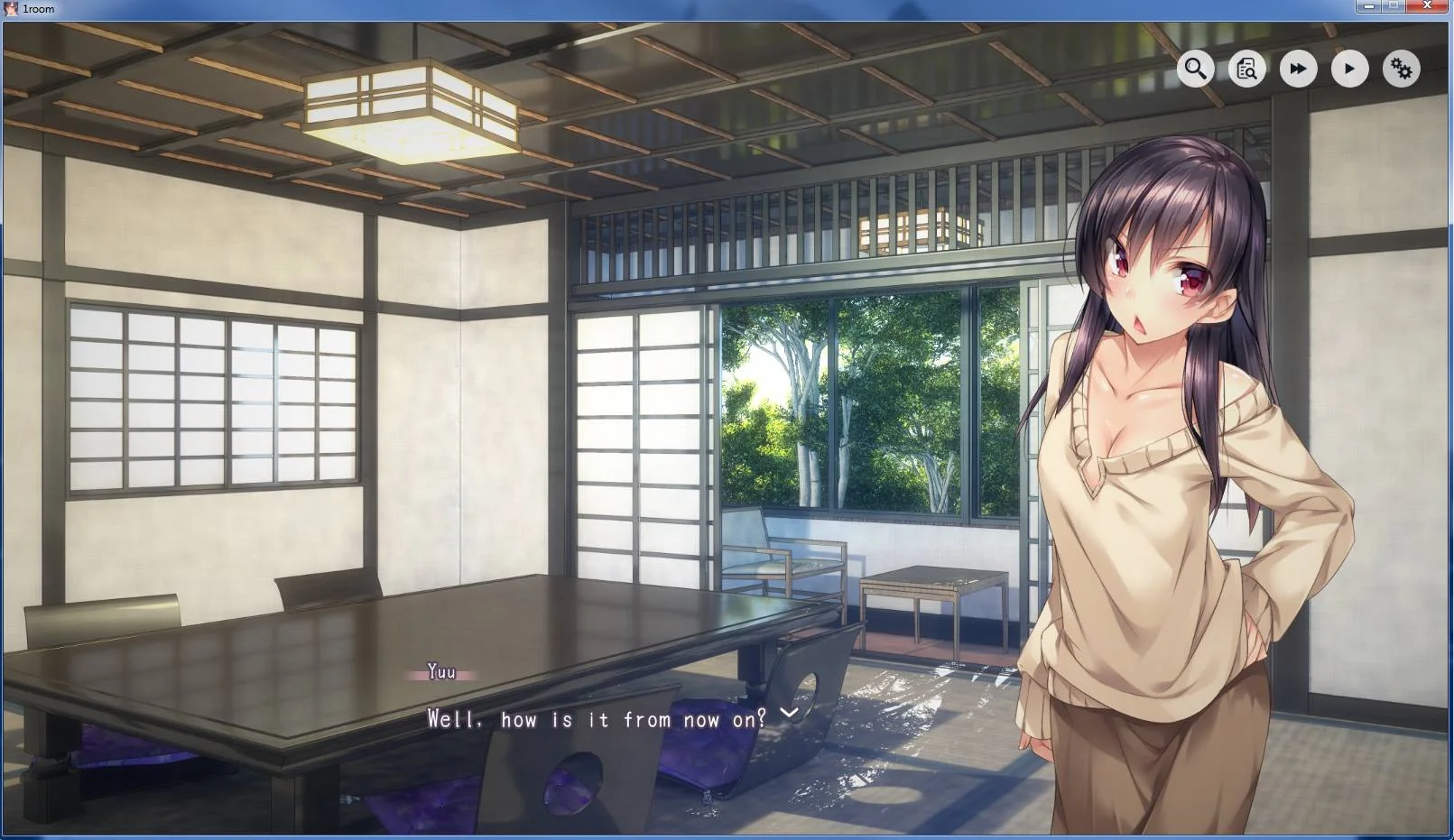 ฉากสนทนาในเกม One Room Runaway Girl