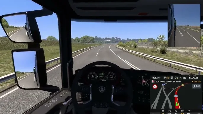 Gameplay Euro Truck Simulator 2 Mobile cu camion pe șosea