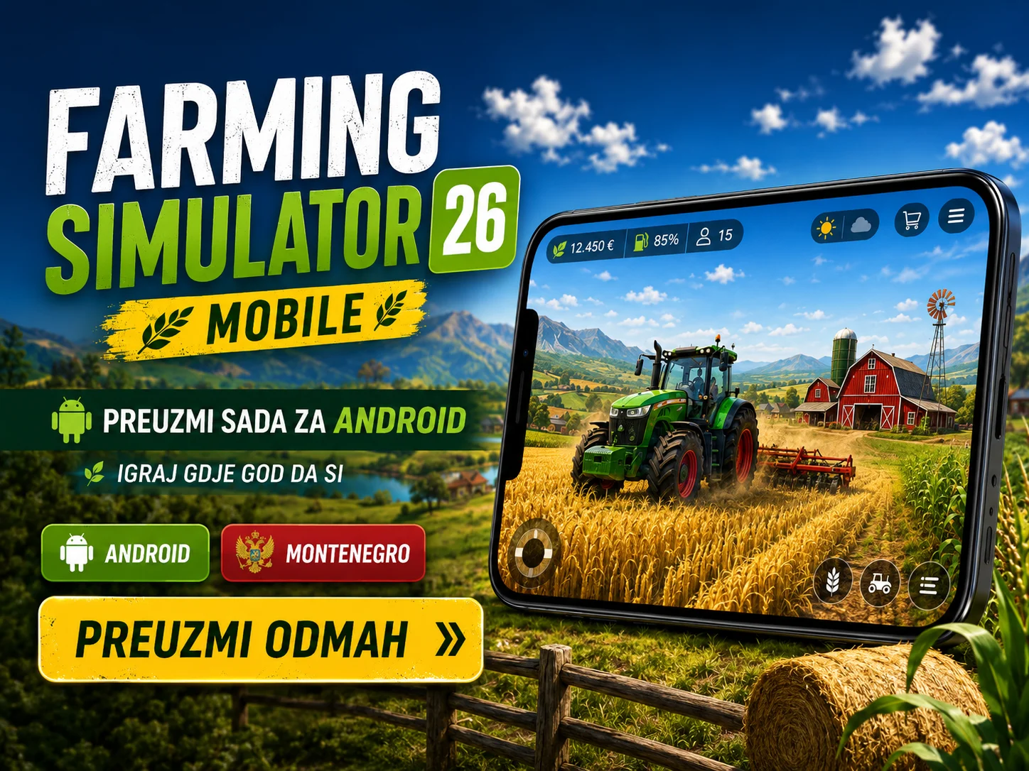 Farming Simulator 26 Mobile hero gameplay